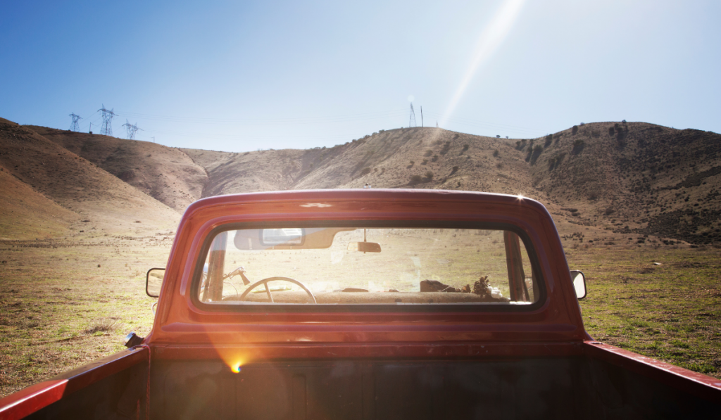 Pick-up Truck On Mountain During Summer