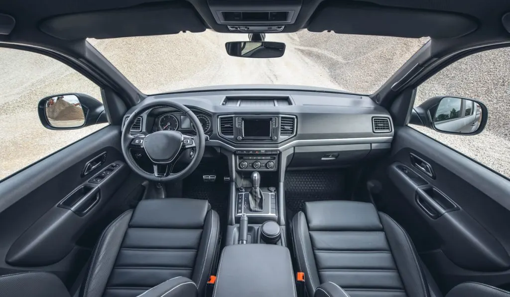 elegant front  inside view of pickup car